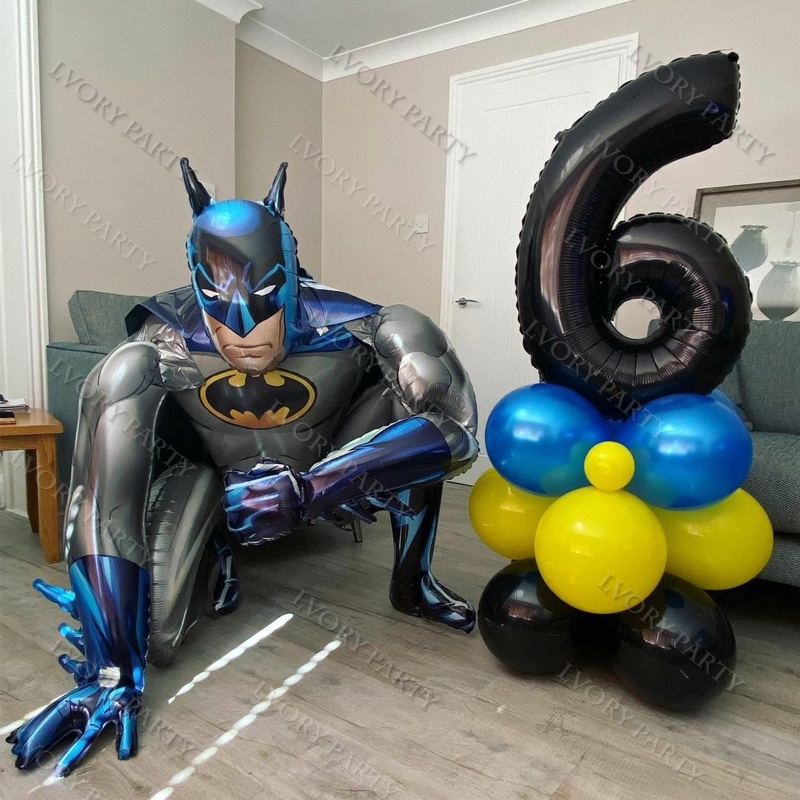3D Batman Número De Papel De Aluminio Globos Conjunto Fiesta De Cumpleaños  Decoración De La Ducha Del Bebé Suministros | Shopee Colombia