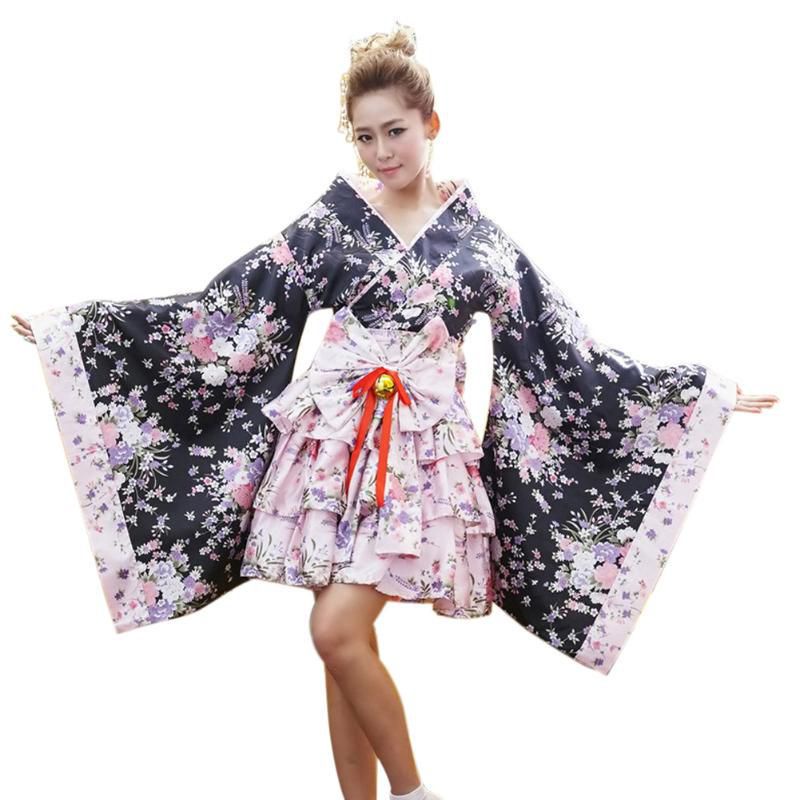 Kimono Japonés Disfraz De Cosplay Lolita Anime Maid Uniforme Traje Conjunto  De Vestido Fiesta | Shopee Colombia