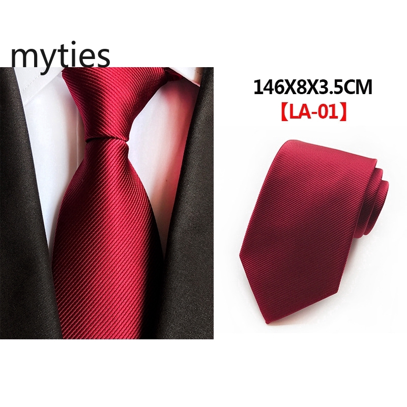 Image of Color Sólido Corbata De Los Hombres De Negocios Casual Todo Combinado Traje Desgaste Formal Comprobado Novio Rojo Azul Marino Plata Negro Rosa Púrpura Lazo #2