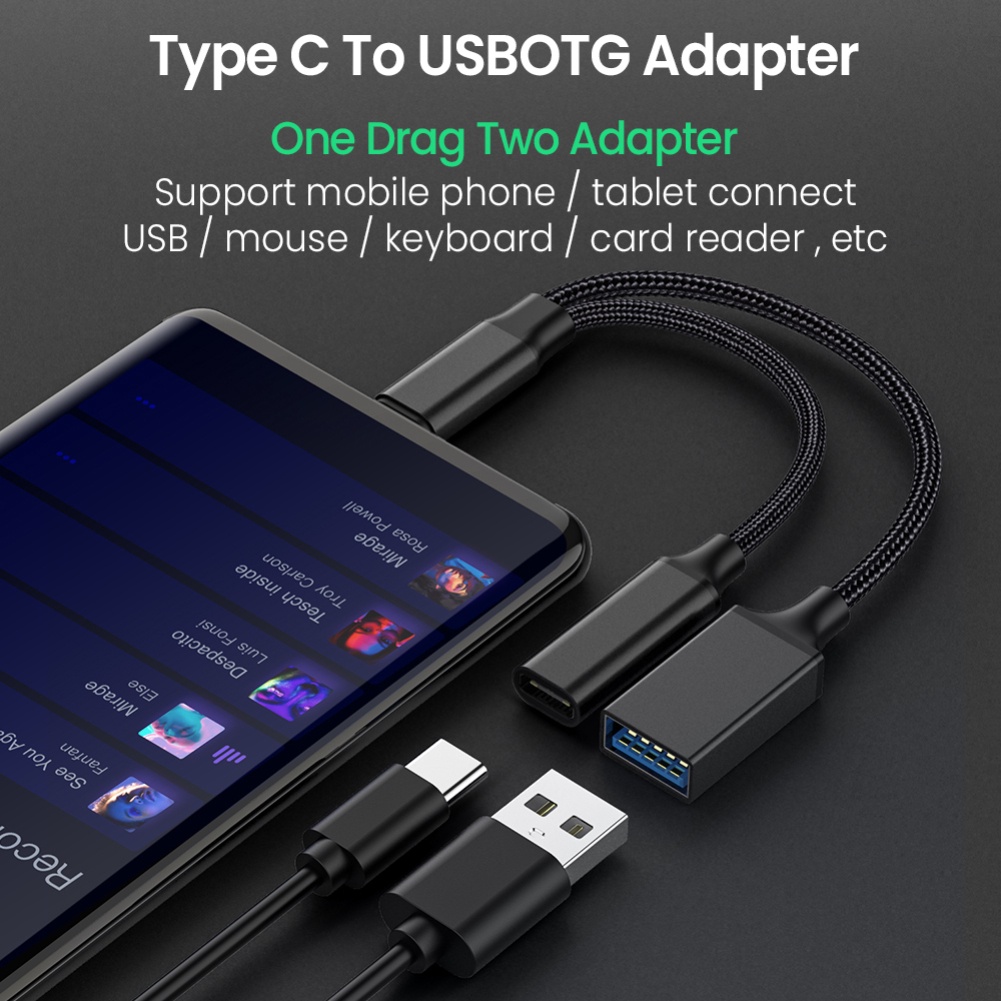 Image of Cable Adaptador 2 En 1 USB C OTG Con Puerto De Carga PD Para Teléfono Inteligente/pc/Tableta #5