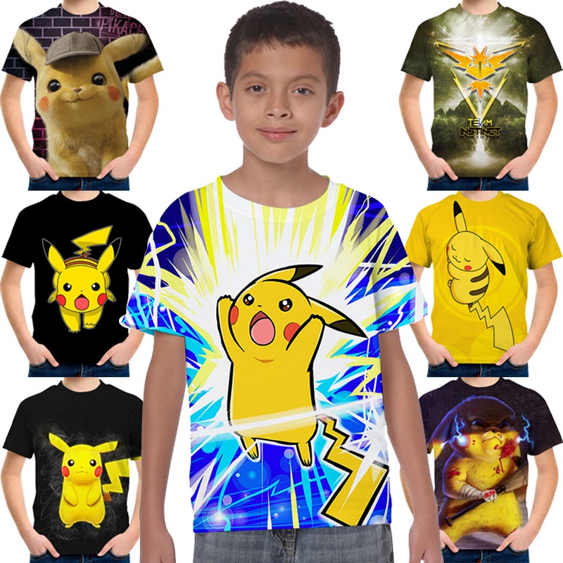 Niños Camiseta Regalos Ropa De Cumpleaños Japón Anime Pokemon Pikachu  Impresión De Los De Dibujos Animados De La Moda T-shirt Camisetas | Shopee  Colombia