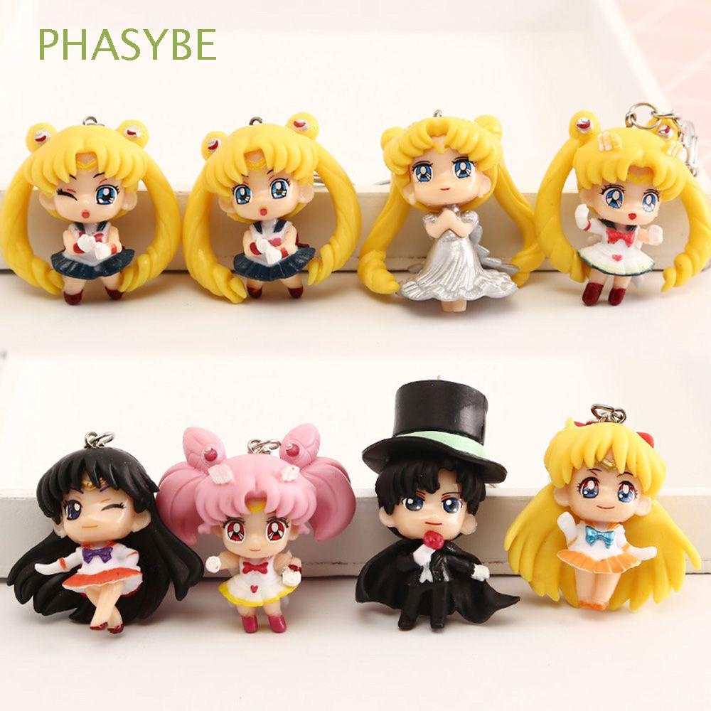 Sailor Moon PHASYBE 1pcs Lindo Marinero Luna Llavero Mochila Adornos Niños Regalo Anime Llave Colgante Seguro Y No Tóxico Material De Resina Con Anillo De Hierro Productos Periféricos Hebilla De Cintura #5
