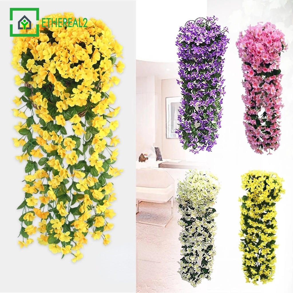 78 cm artificial imitación flor colgante flores falsas plantas/viniente orquídea decorativas flores artificiales hogar decoración de pared | Shopee Colombia