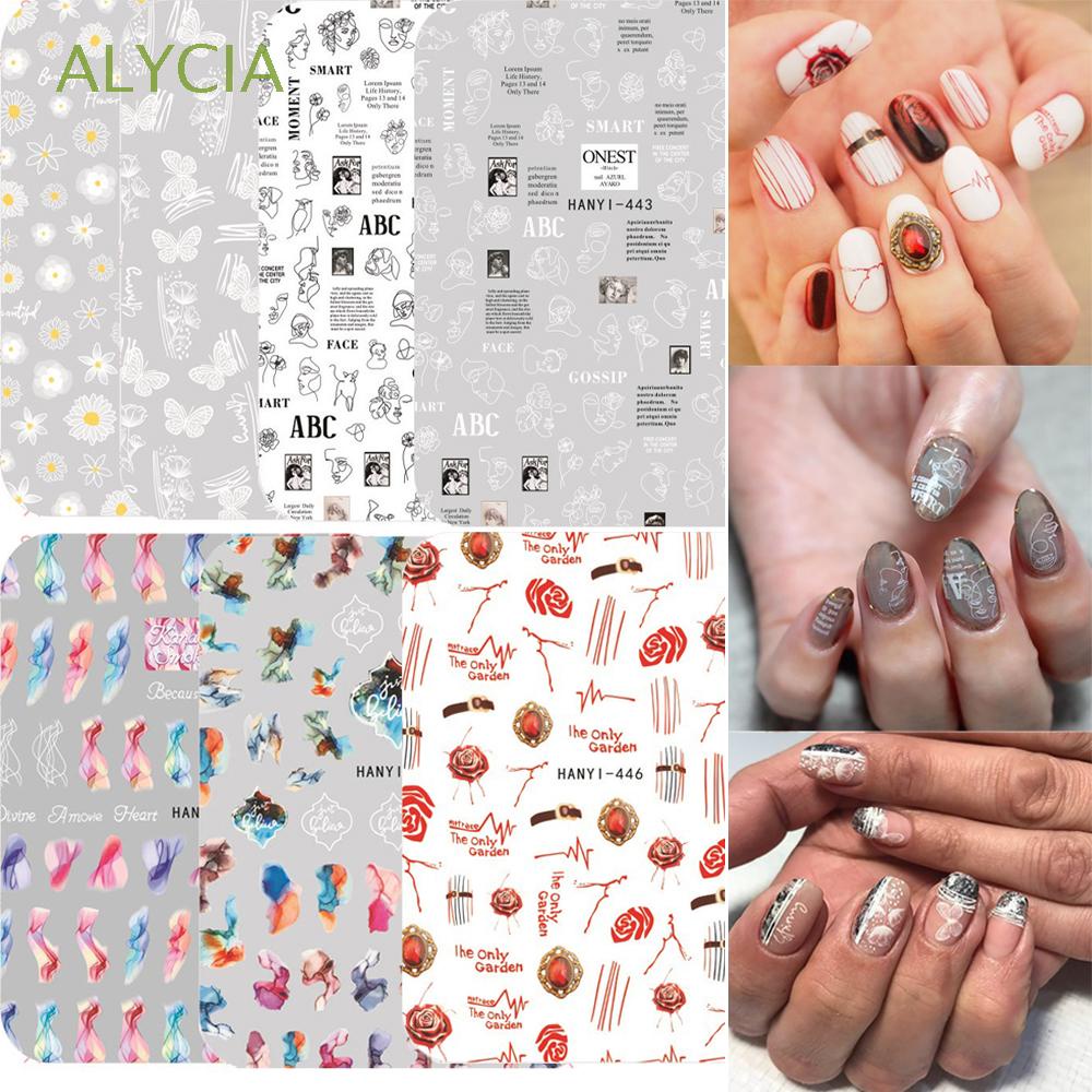 ALYCIA DIY Nail Art Decoration Butterfly Design Manicure Nail Stickers 3D  Water Transfer Decals Self Adhesive Stickers Bohemia White Line Nail Foil |  Shopee Colombia