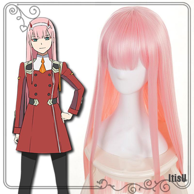 Itisu] Anime personajes de dibujos animados Zero TWO 02 rosa larga peluca  recta Cosplay fiesta | Shopee Colombia