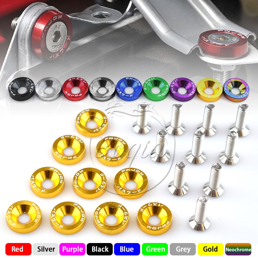 Red Para Moto 20 Piezas De Aluminio Para Parachoques/guardabarros, Arandela, Perno, Kit De Vestir Para Compartimento De Motor, Color Rojo Jadeshay A | Bodega Aurrera En Línea Arandelas Aluminio