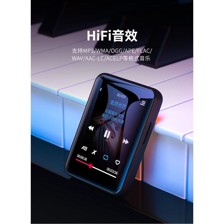 32 GB ampliable 128 GB Reproductor MP3 de música Bluetooth HiFi de 2,4 pulgadas con radio FM/grabadora de voz BENJIE reproducción de vídeo/lectura de texto 