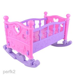 Image of IAMX Doll Rocking Bed Toy Infant Carriage Nursery Toy Gift Pretend Role Play