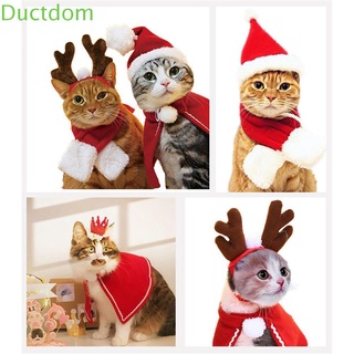 Image of DUCTDOM Pet Disfraces De Navidad Invierno Caliente Gato/Perro Ropa Santa Claus Capa Sombrero