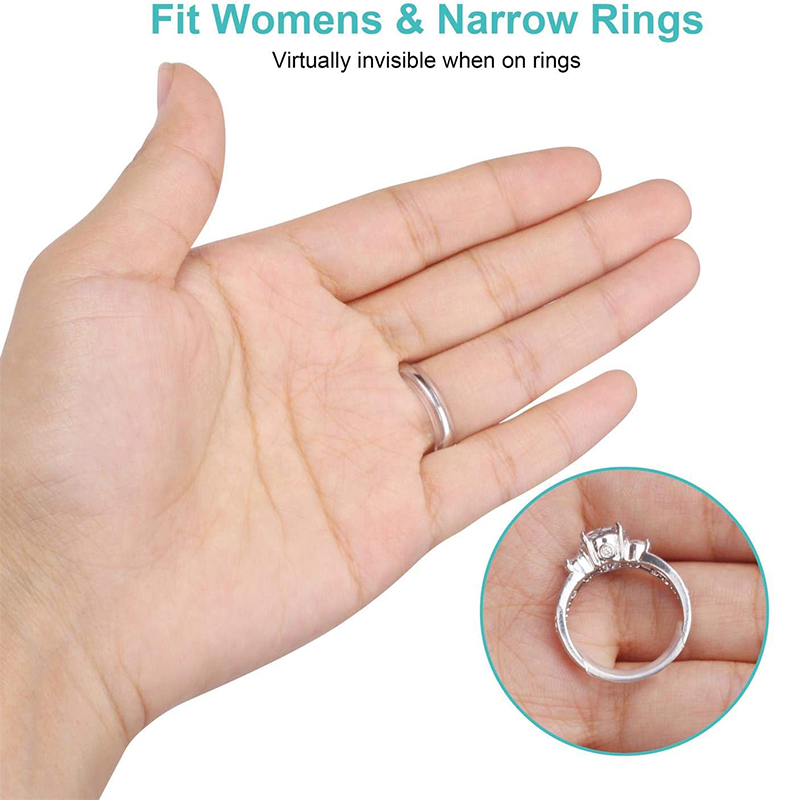 transparente invisible Ajustador de tamaño de anillo para anillos sueltos ajuste de tamaño de anillo 48 piezas