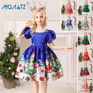 Image of RQ1Z MQATZ 2022 Carnival Kids Christmas Dress For Girls Clothing Girl Cosplay Party Princess Dress Costume Child Clothes Red Blue Green 3-10 Years