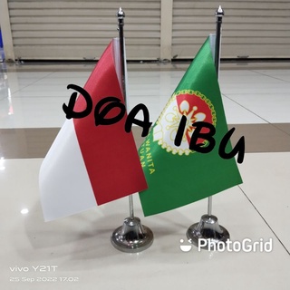 Image of Mesa stenlis Pole + Flag DHARMA mujer + INDONESIA