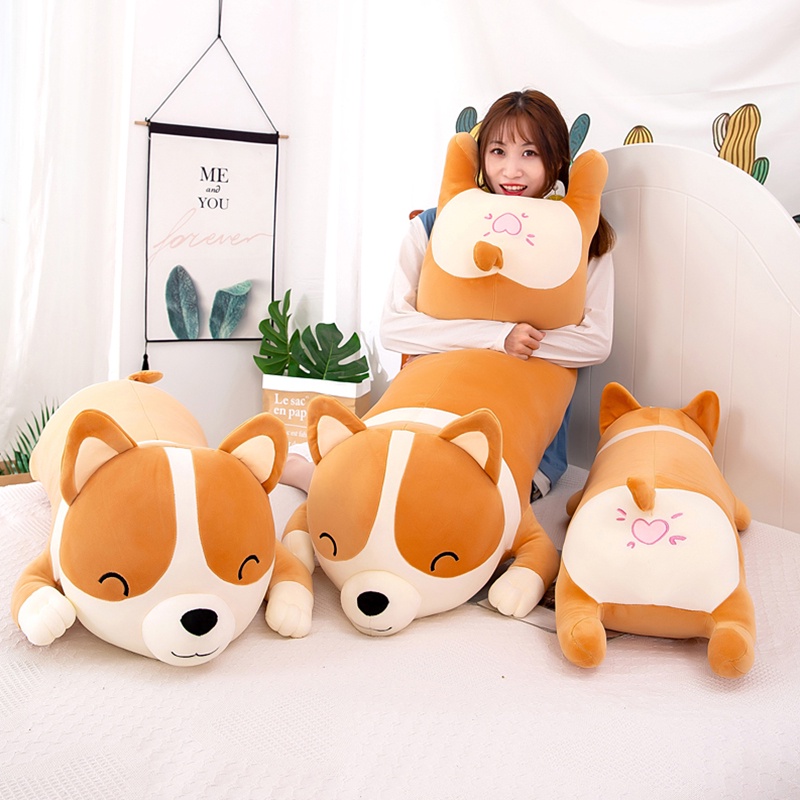 60-120cm Gigante De Dibujos Animados Tumbado Cachorro Peluche Juguetes Lindo Shiba Inu Perro Muñeca Suave Animal Almohada Cojín Niños Regalo De Cumpleaños #3