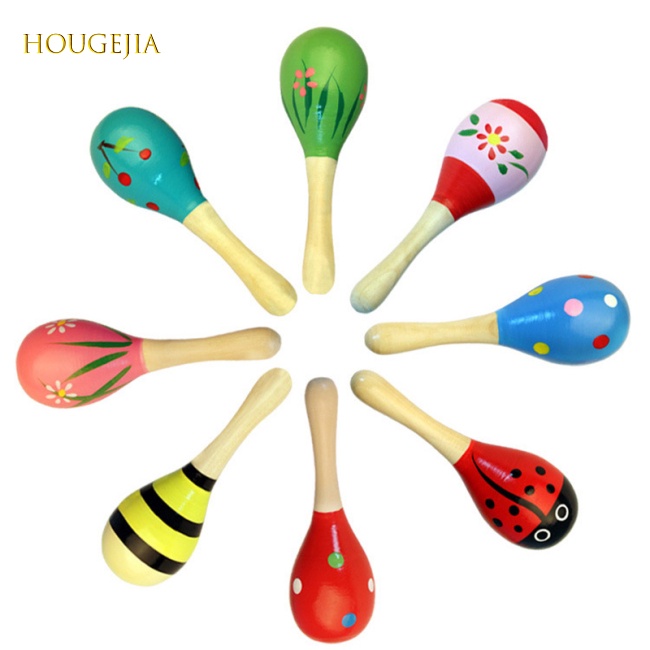 V5-Sonajas De Madera De Maracas Para Bebés , Niños , Juguetes De Mano , Tamaño Pequeño #1
