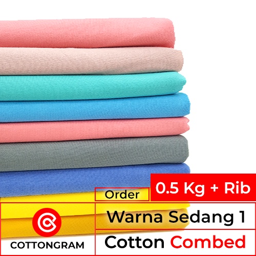 COTTON COMBED Tela Cottongram Material de la camiseta de algodón peinado  serie de colores Premium Color medio parte 1 paquete 500 gramos y costilla  | Shopee Colombia