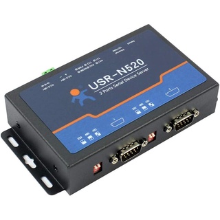 Image of Dispositivo Serie Doble-RS232/RS485/RS422 A Ethernet Convertidor TCP/IP , Soporte Dos Puertos-DHCP/Modbus gateway