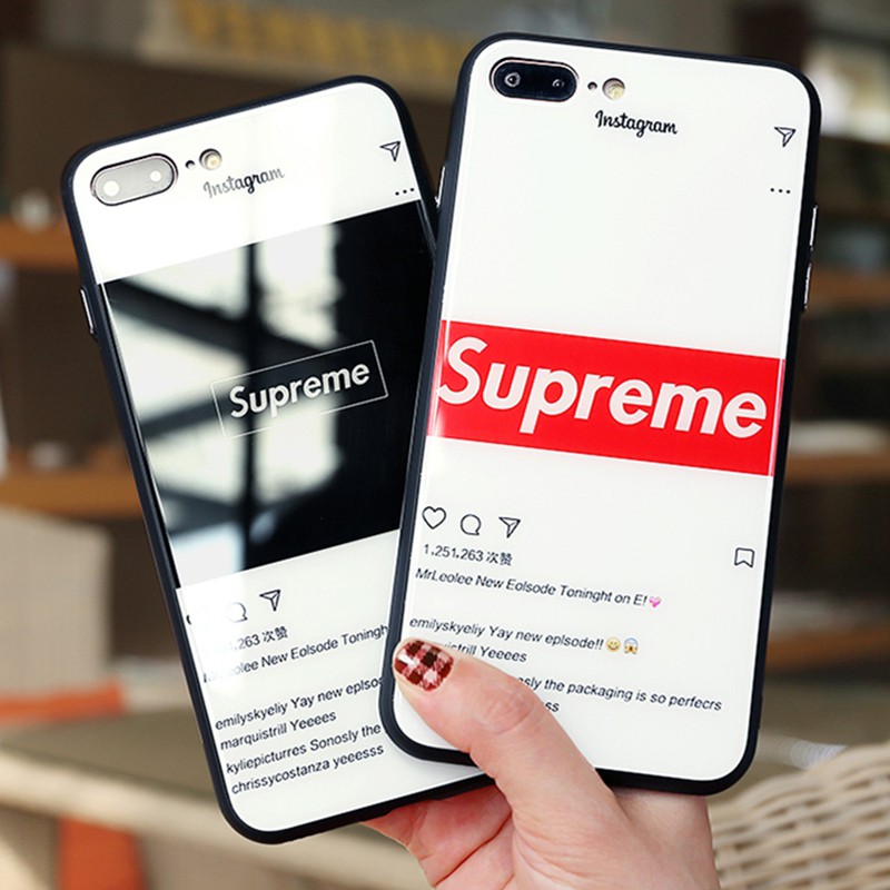 Funda Samsung J8 j4 j6 2018 J5 j7 Prime Case Moda instagram supreme vidrio templado duro Capinha para Samsung j4 j6 Plus 2018 fundas para celular #10