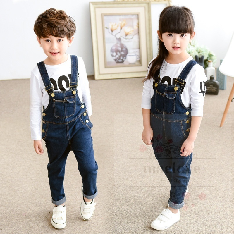 Denim Girls Overalls Jumpsuit Jeans Jumpsuits For Kids 6-16 Year ...