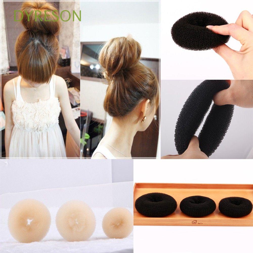 DYRESON Comfortable Hair Styler Cute Girl Hair Ring Bun Shape Donuts Style  Magic Tools Hairstyle Tool Quick Messy Hairstyle 3 Colors and 3 Sizes  Delicate Hot Sale Foam Sponge Hair Accessories/Multicolor |
