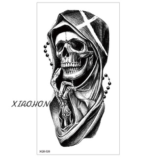 Image of thu nhỏ Small full-arm tattoo sticker waterproof and durable half-arm skull English letter other shore flower tattoo sticker #1