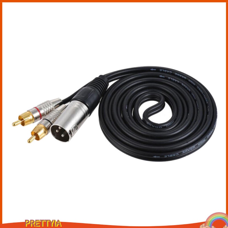 [prettyiaMY] RCA Macho Plug A XLR Cable De Micrófono De 3 Pines Adaptador Divisor 0,3 M #7