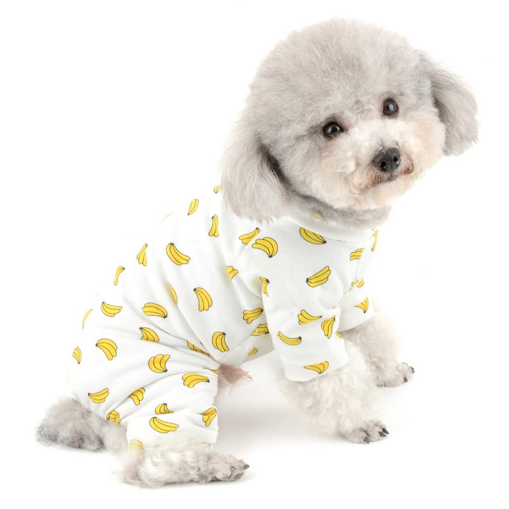 Pijamas De Algodón Para Mascotas , Camiseta Con Estampado De Plátano Para Perros Pequeños , Gatos , Ropa De Dormir , Cachorro Yorkie Shih Tzu Caniche De Juguete #10