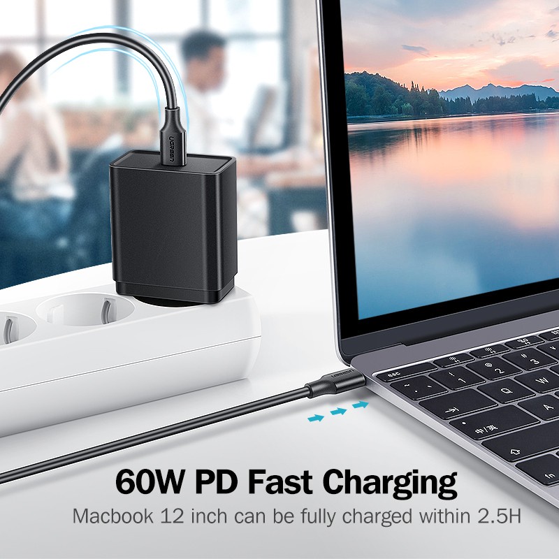UGREEN USB C A Tipo Cable PD60W QC-4.0 De Datos Para Teléfono Macbook