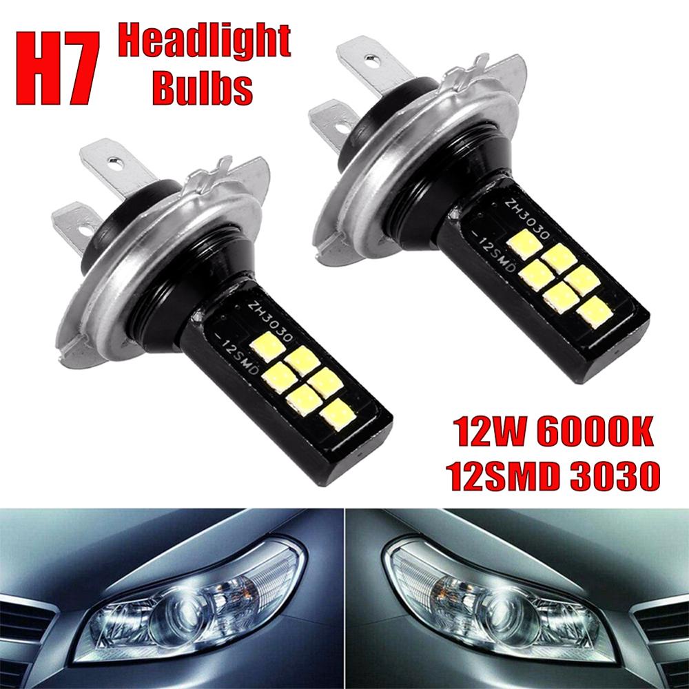 2 Unids/set H7 Faros Delanteros De Coche 12W 12V-24V 1200LM LED Niebla Lihgt 6000K Blanco Bombilla De Conducción Universal Para Todos Los Coches #5
