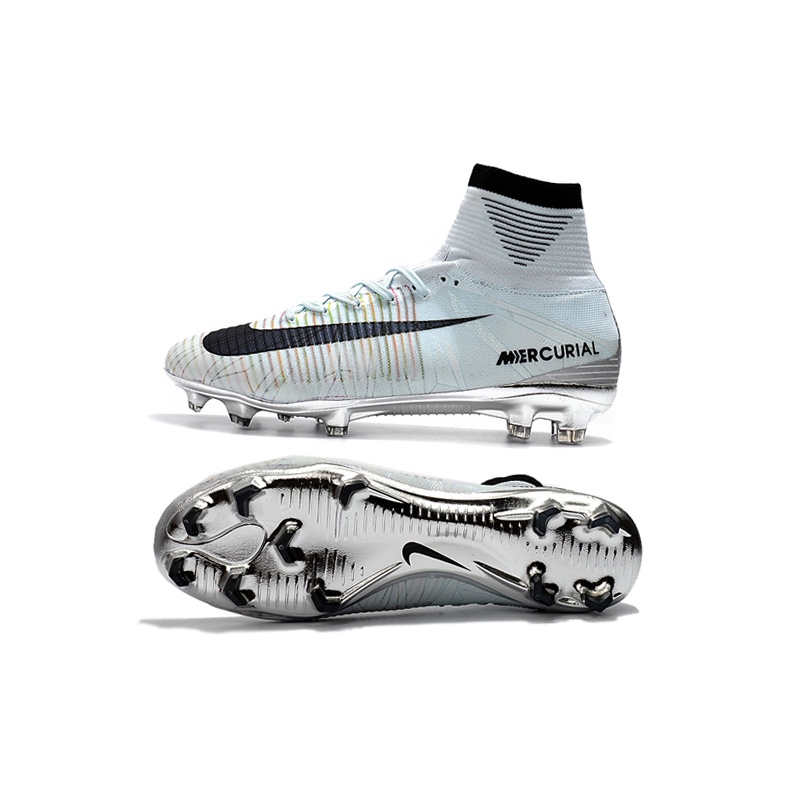 Fuente Respecto a diseño nike mercurial superfly v cr7 «melhor» fg blanco negro alta parte superior  zapatos de fútbol para los hombres | Shopee Colombia