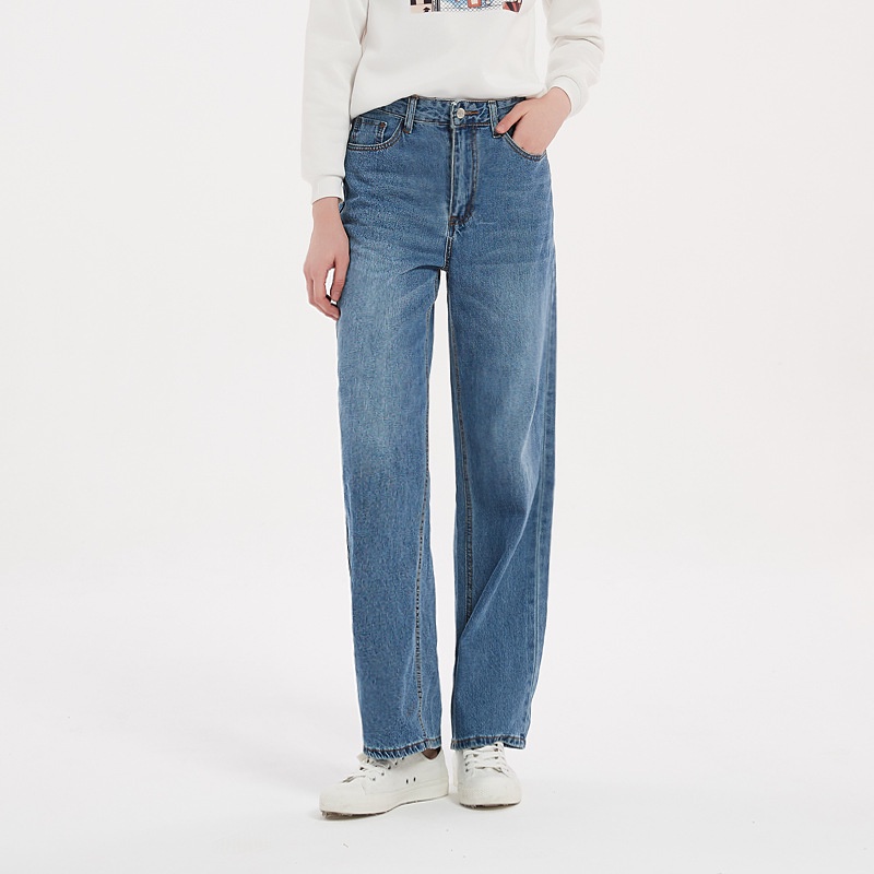 arco aleatorio Andes Jeans mujer cintura alta estiramiento corte recto Jeans | Shopee Colombia