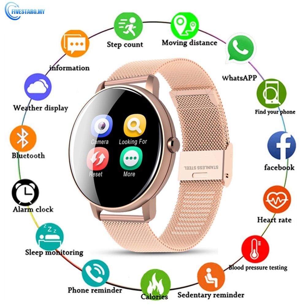 [Alta Calidad] 2021 Full Touch Smart Watch Hombres Presión Arterial Monitor De Ritmo Cardíaco Redondo Smartwatch Mujeres Reloj Deportivo Impermeable Para Android IOS fivestar0 #1