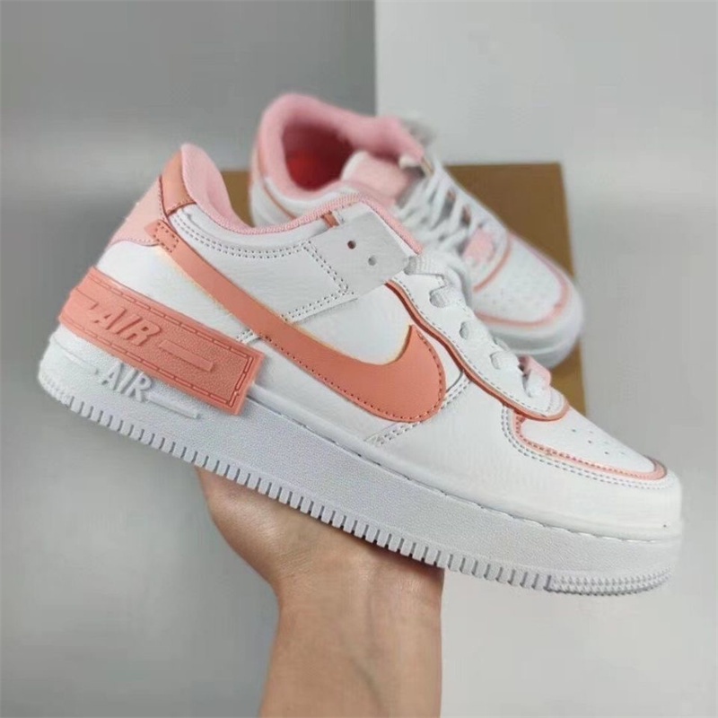 DC87 Air Force 1 Low Shadow ” crimson Tint ” Zapatos Deportivos De Mujer Af1 Blanco Marrón Rosa Tenis #2