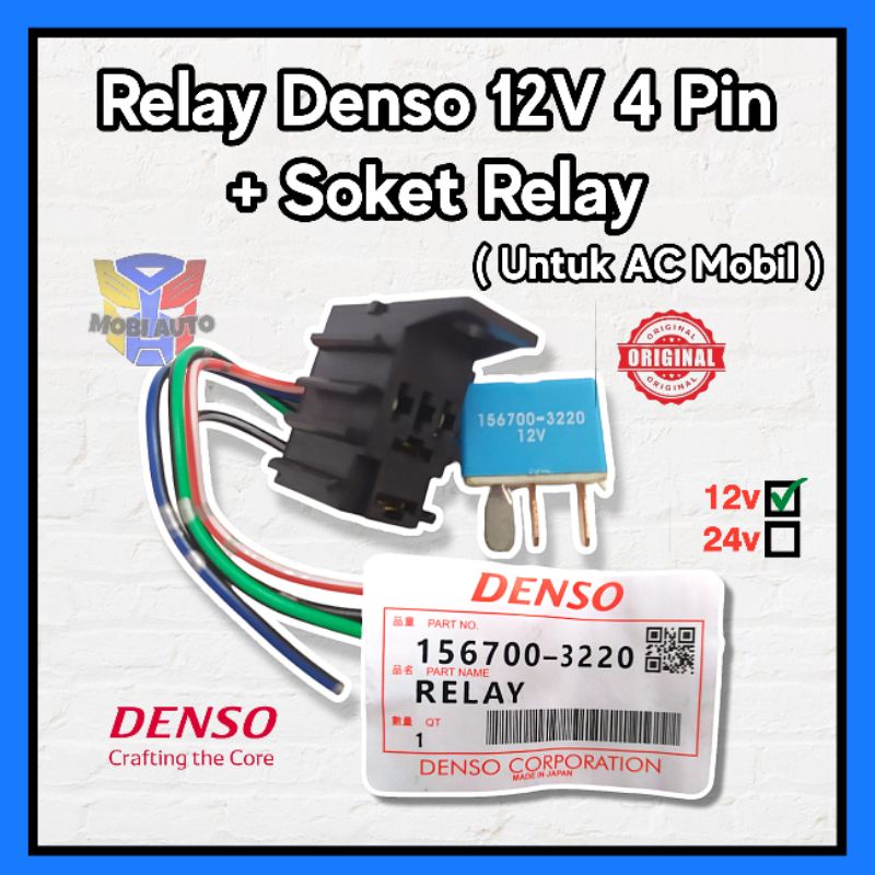 12v 4 patas relé relé Denso completo zócalo relé para coche aire acondicionado Universal #9