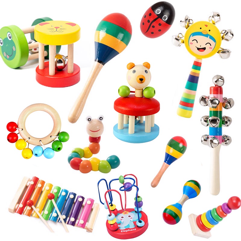 Sonajas De Madera Montessori Para Bebé 1 Año Sonajero Juguetes Musicales 0 12 Meses #7