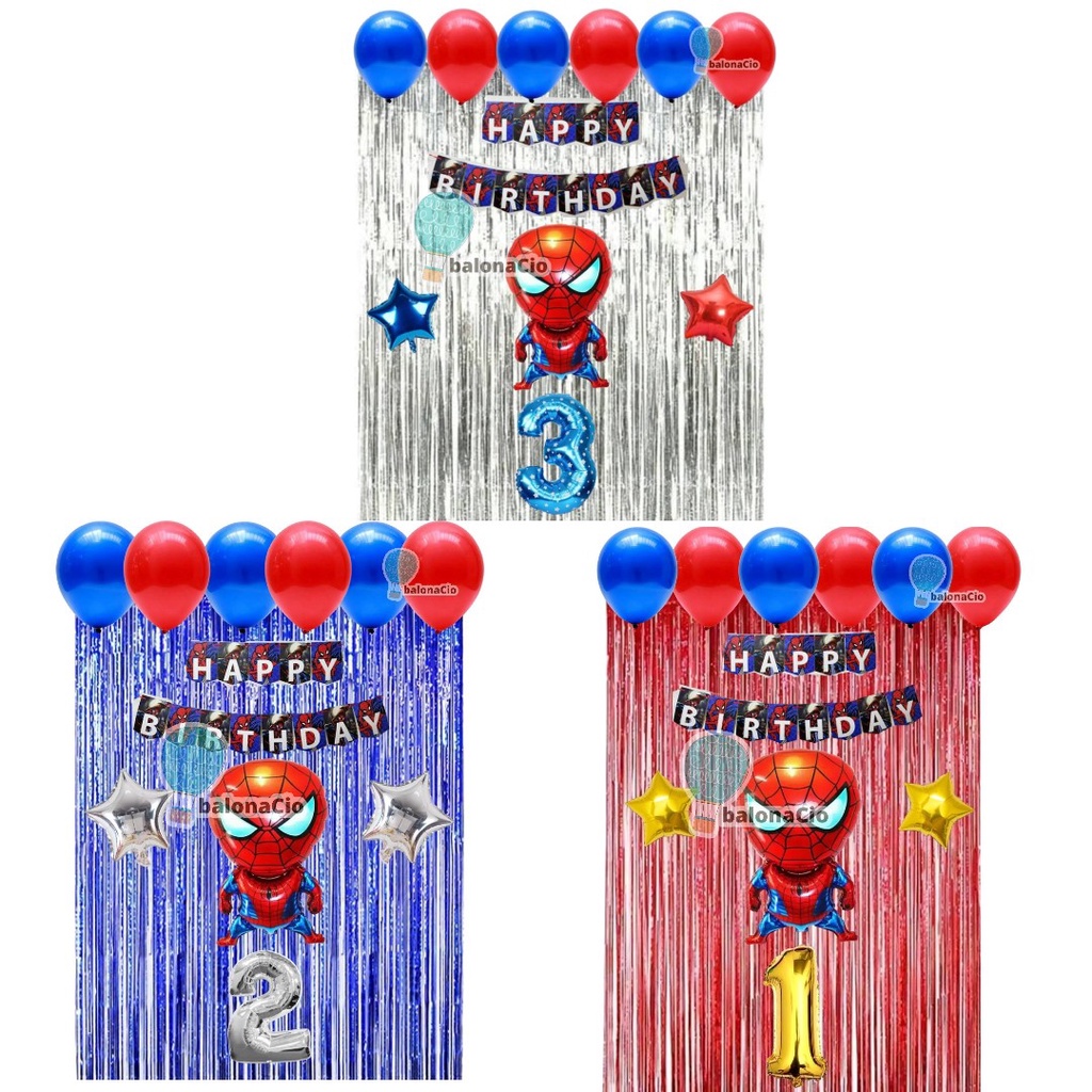 Paquete de decoración de cumpleaños Spiderman 06 / juego Simple de feliz  cumpleaños | Shopee Colombia