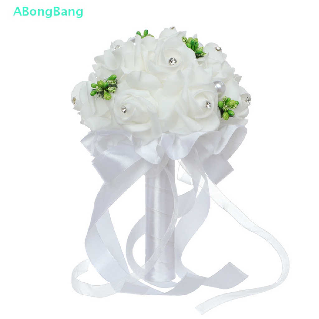 ABongBang Ramo De Novia Boda Flores De Seda Blanca Rosas Artificial  Accesorios Niza | Shopee Colombia