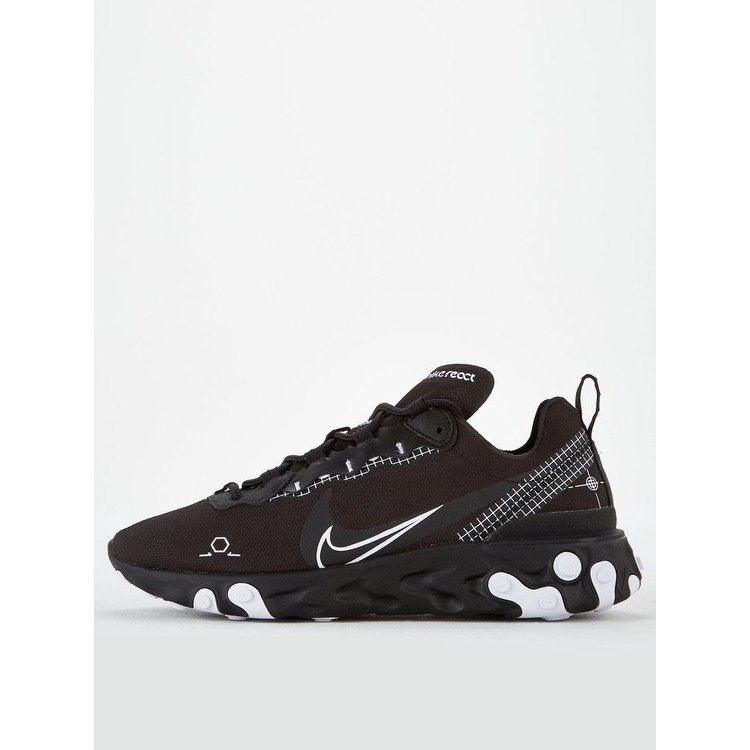 nike React Element 55 Negro Y Blanco Moda Zapatillas Deportivas | Shopee  Colombia