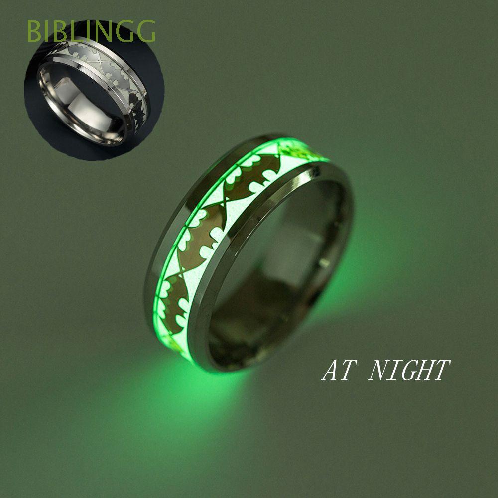 BIBLINGG Fantástico Batman Punk Moda Acero Inoxidable Luminoso Anillo Nuevo  Hombres Mujeres Joyería Regalos Brillan En La Oscuridad/Multicolor | Shopee  Colombia