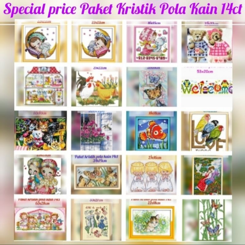 Paquete de principiantes de dibujos animados patrones de tela animales peces pájaro gato mariposa Soda punto de cruz 14ct diy bordado punto de cruz bordado comprar domingo dimensión riolis Luc #2