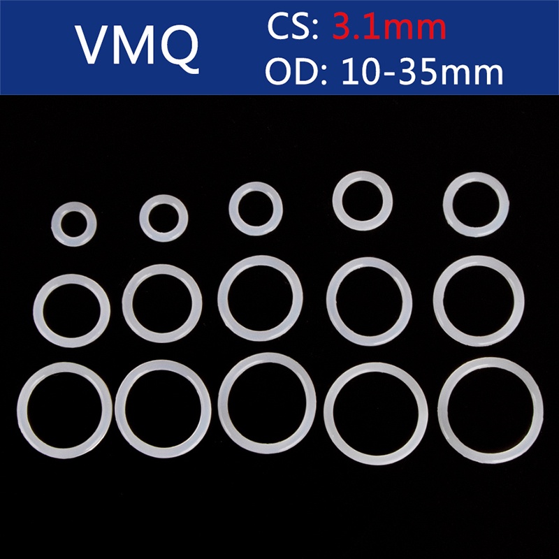 103,8 mm ID sourcingmap Junta tórica de silicona 3,1 mm de ancho junta de anillos VMQ color rojo 110 mm OD 
