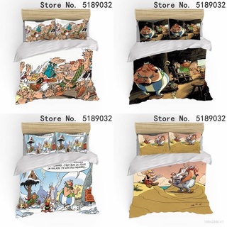 Image of ST1 Dibujos Animados Asterix 3 En 1 Juego De Ropa De Cama Sábana Edredón Funda De Almohada Traje De Dormitorio Para El Hogar