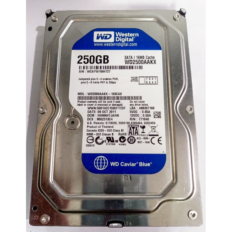 Disco duro HDD HD WD ORIGINAL 3.5 SATA 250GB 1 año de garantía | Shopee Colombia