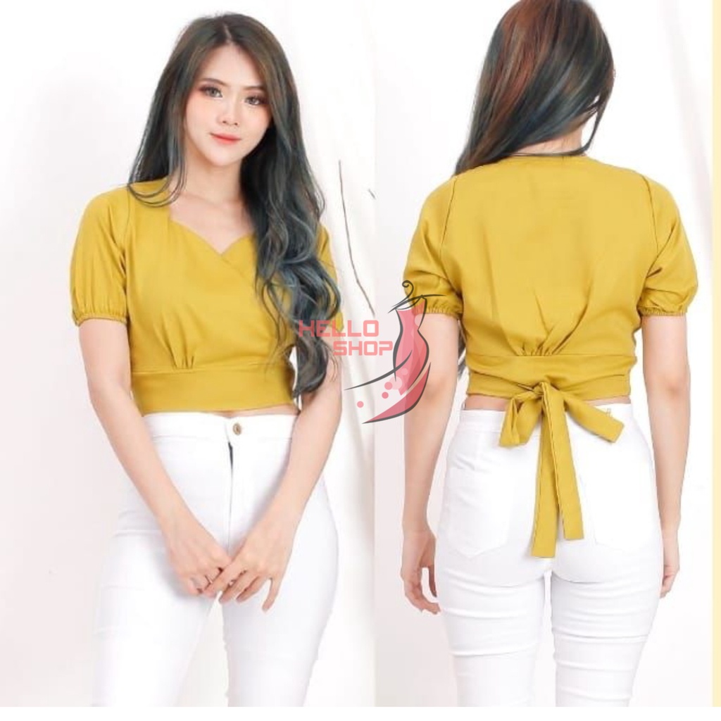 Helloshop YUNA CROP TOP blusa moda niñas blusa coreana contemporánea ropa  de mujer adolescentes adultos | Shopee Colombia