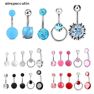 Image of 5 Piezas De Cristal Brillante Ombligo Anillos Para Mujeres Piercing Corporal Joyería