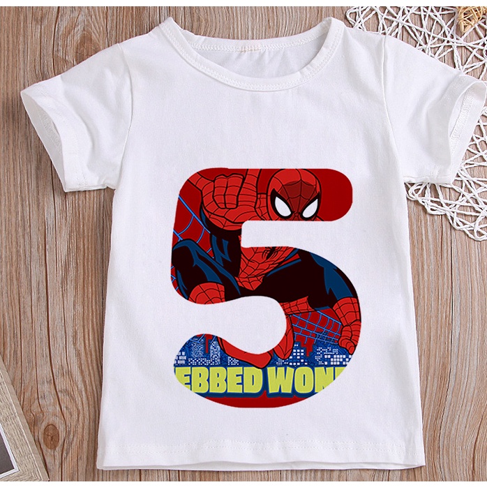 Nueva Manga Corta Niños Camisetas Spiderman De Dibujos Animados Marvel Hulk  Número 1-9 Cumpleaños Camiseta Niñas Casual Tops | Shopee Colombia