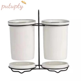 Cubiertos creativos De cerámica Tubo De almacenamiento tenedor cuchara