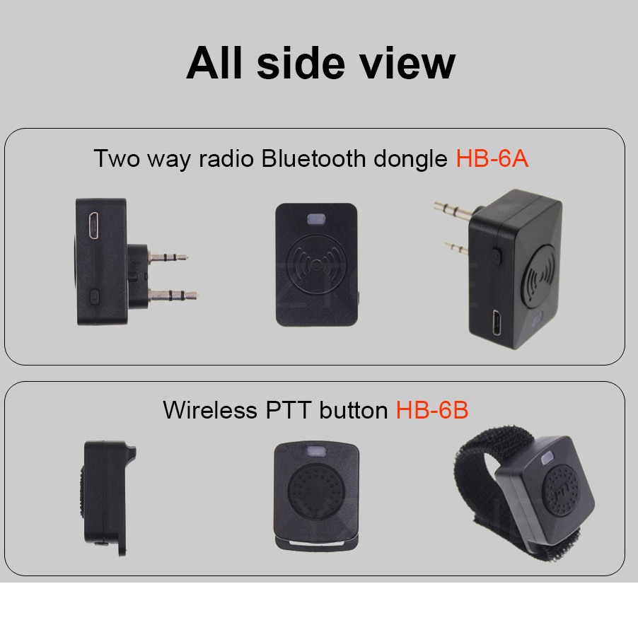 Image of Walkie talkie manos libres Bluetooth PTT auricular inalámbrico auriculares auriculares para BaoFeng UV-82 UV-5R 888S de dos vías Radio Moto Bike #2