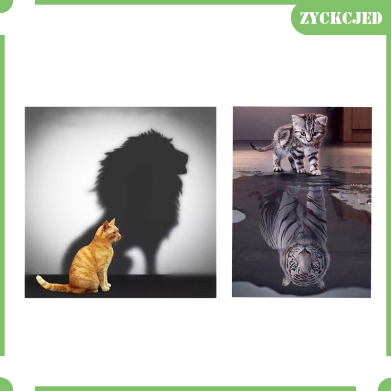 2 Juego De Gato Tigre Leon Diy Diamante Pintura Bordado Punto De Cruz Kits Decoracion Shopee Colombia