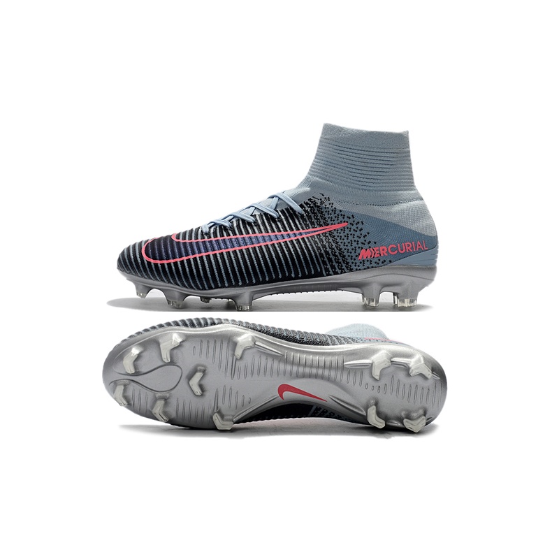 nike mercurial v fg fast pack negro gris rojo superior zapatos de fútbol zapatos de fútbol para hombres y mujeres | Shopee Colombia