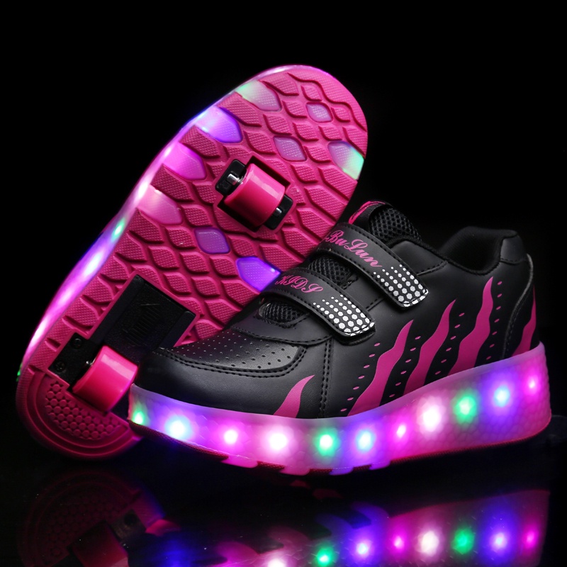 Dormitorio cafetería en caso Heelys Luz LED Zapatillas De Deporte Con Dos Ruedas Niños Niñas Patín  casual Zapatos Polea Patinaje wheely Tenis VEWA | Shopee Colombia